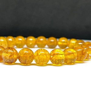 Handmade Citrine Bracelet: 8mm Gemstone Jewelry for Luck & Success