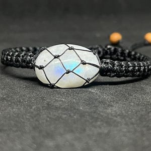Macrame Moonstone Bracelet: Handwoven Gemstone Jewelry