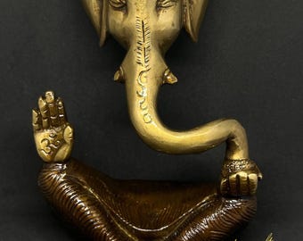 Handmade Brass Ganesha Idol: Hindu God Statue for Temple & Gifts