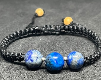 Lapis Lazuli Macrame Bracelet: Handmade Gemstone Jewelry