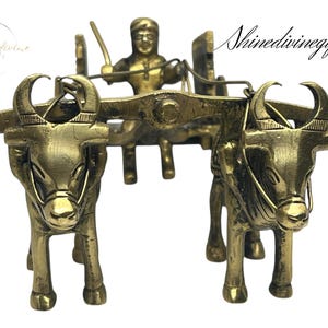 Handcrafted Brass Bullock Cart Figurine: Dhokra Art Indian Decor