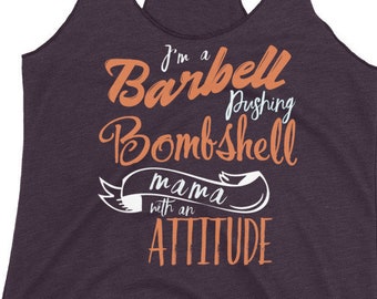 Funny Workout Shirt Barbell Bombshell, Funny Tank, Workout Tank, Funny Workout Shirt, Racerback Tank, Gift for Fitness Lover