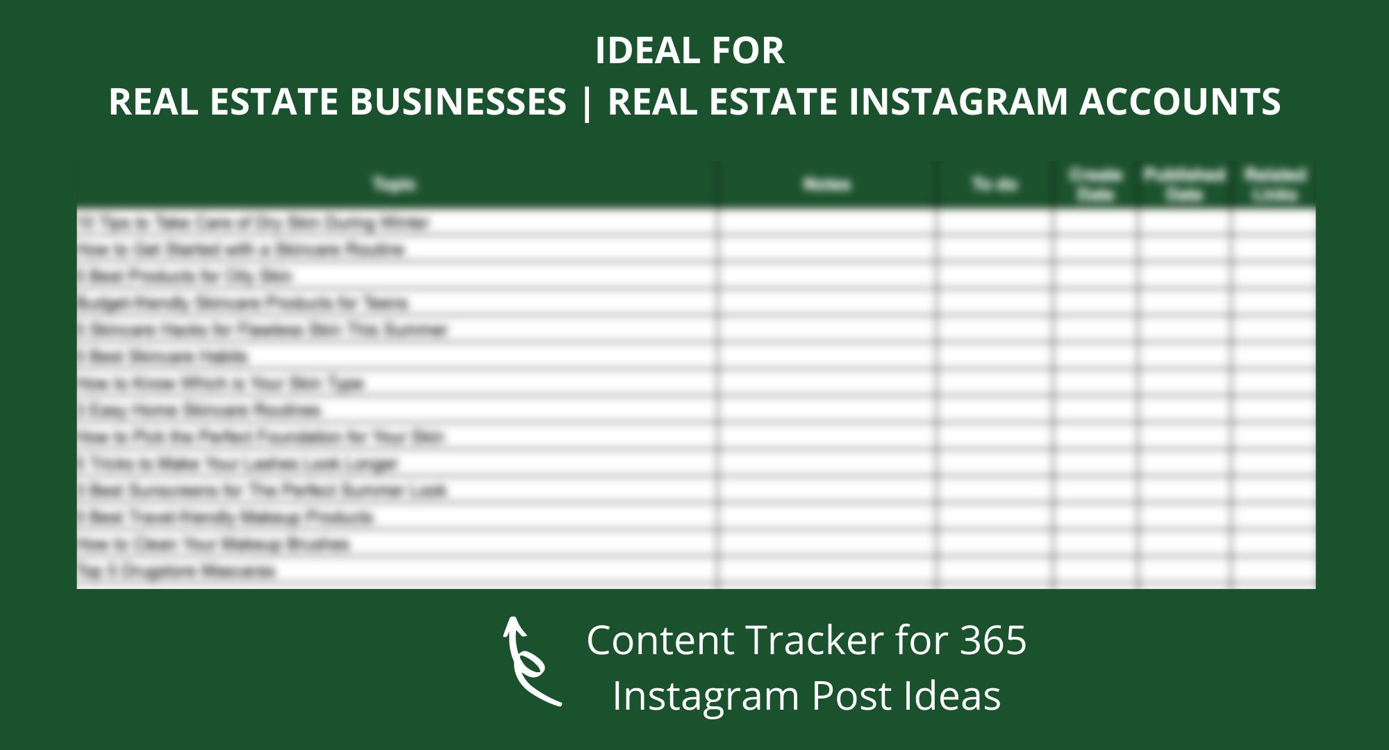 365 Real Estate Instagram Post Ideas: Content Planner (PDF) - Etsy