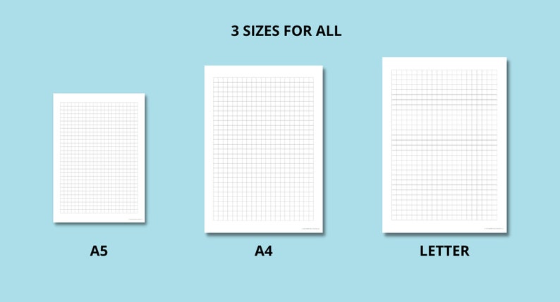 Grid Paper Printable Portrait Gray and Black Lines - Etsy