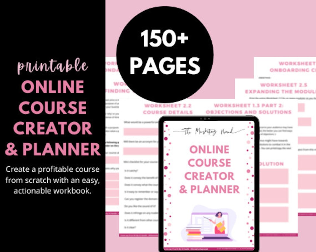 Online Course Creator and Planner Peony | Course Creator Workbook ...