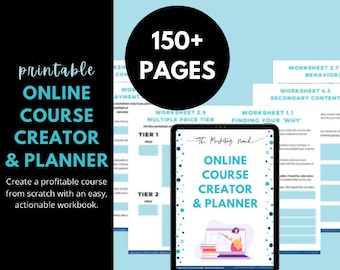 Online Course Creator Planner: Printable Workbook (Teal)