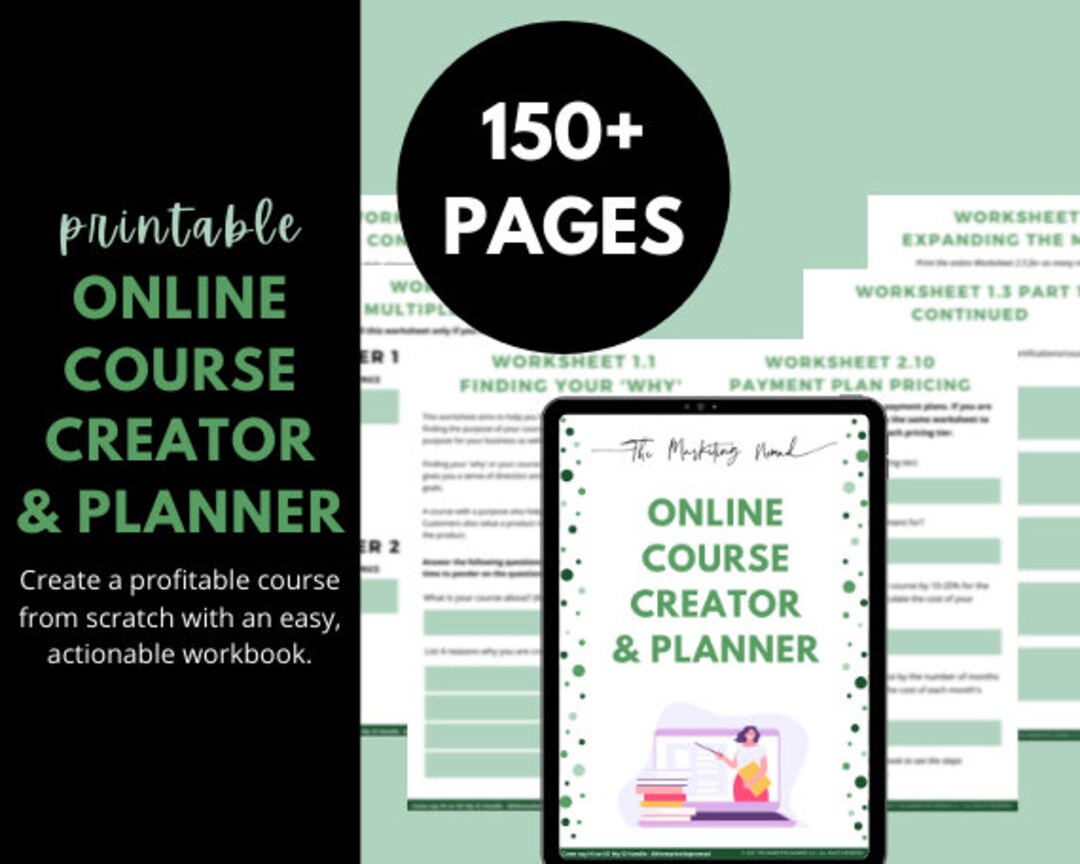Online Course Creator Planner: 150+ Page Workbook (printable PDF) - Etsy