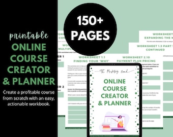 Online Course Creator Planner: 150+ Page Workbook (Printable PDF)