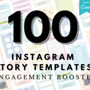 100 Instagram Story Templates Canva | Engagement Booster Canva Template | Customizable templates | IG Story Templates