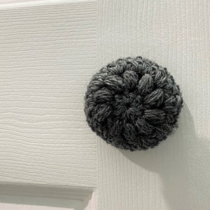 Modern Door Knob Covers, Floral Design 10 colours DARK GREY