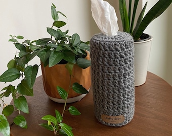 Tube Tissue box cover, Modern cylinder tissue box cover, Facial tissue cover, Home Decor