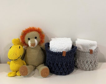 Crochet Storage Basket, Home decor, Washroom decor, Nursery decor -  BASKET02
