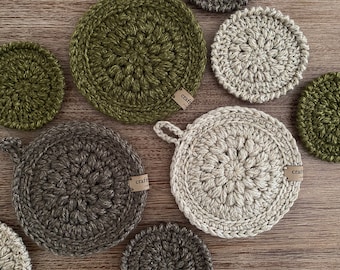 Potholder & Coaster Set - Modern, Rustic home decor