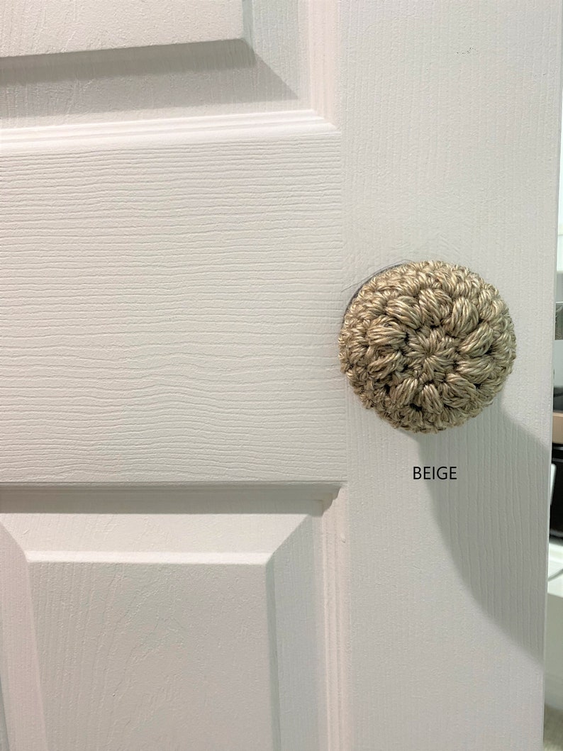 Modern Door Knob Covers, Floral Design 10 colours Beige