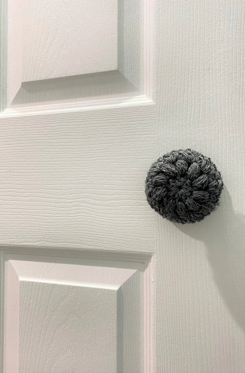 Modern Door Knob Covers, Floral Design 10 colours DARK GREY