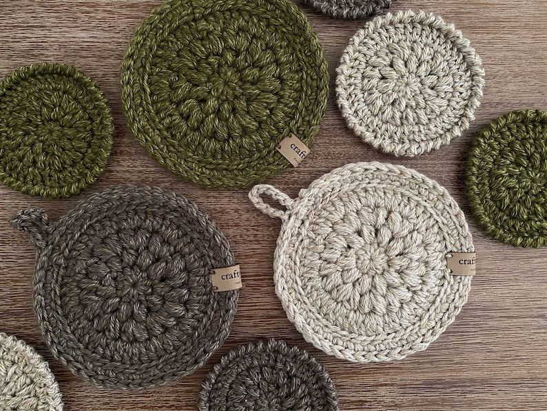 Potholder & Coaster Set - Modern, Rustic home decor