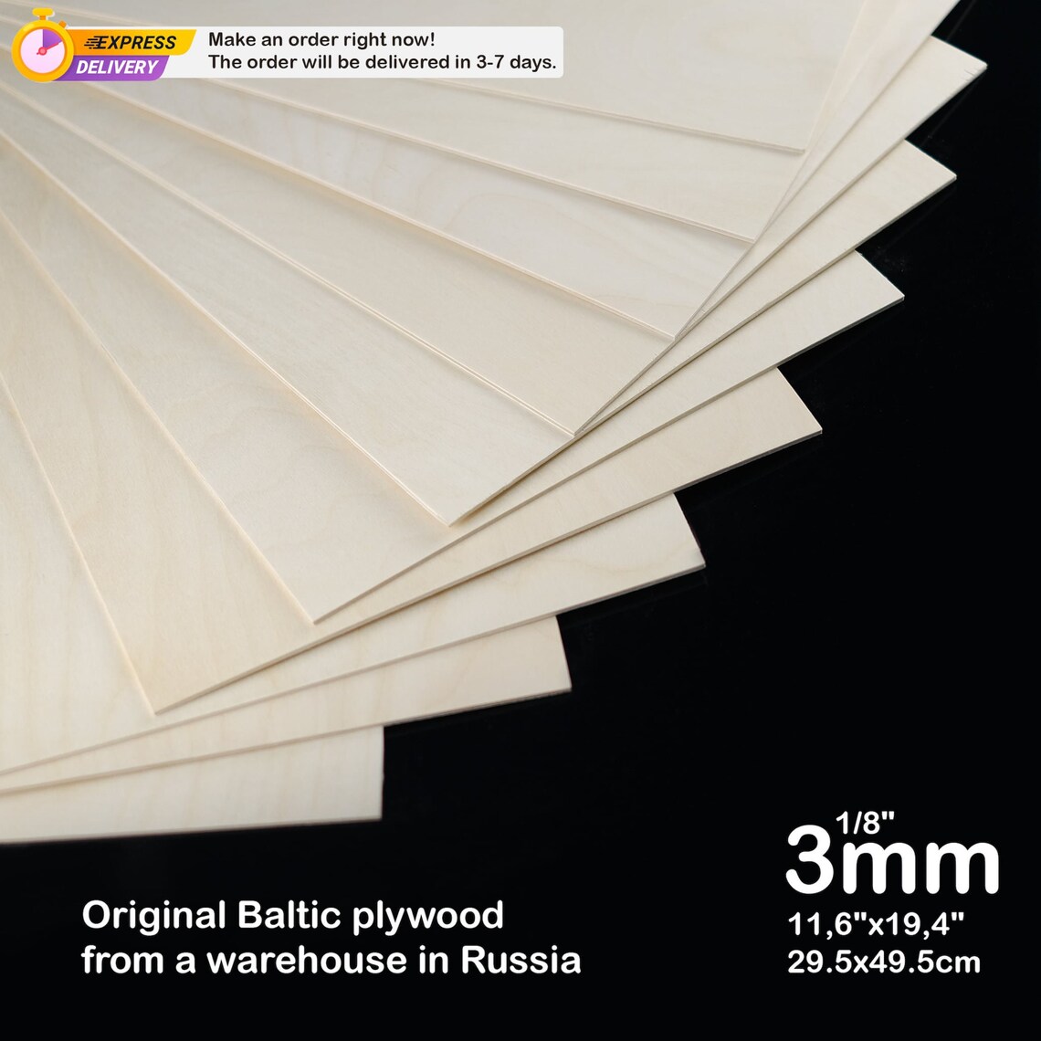 Russian Birch Plywood 12x20 1/8 3mm Etsy