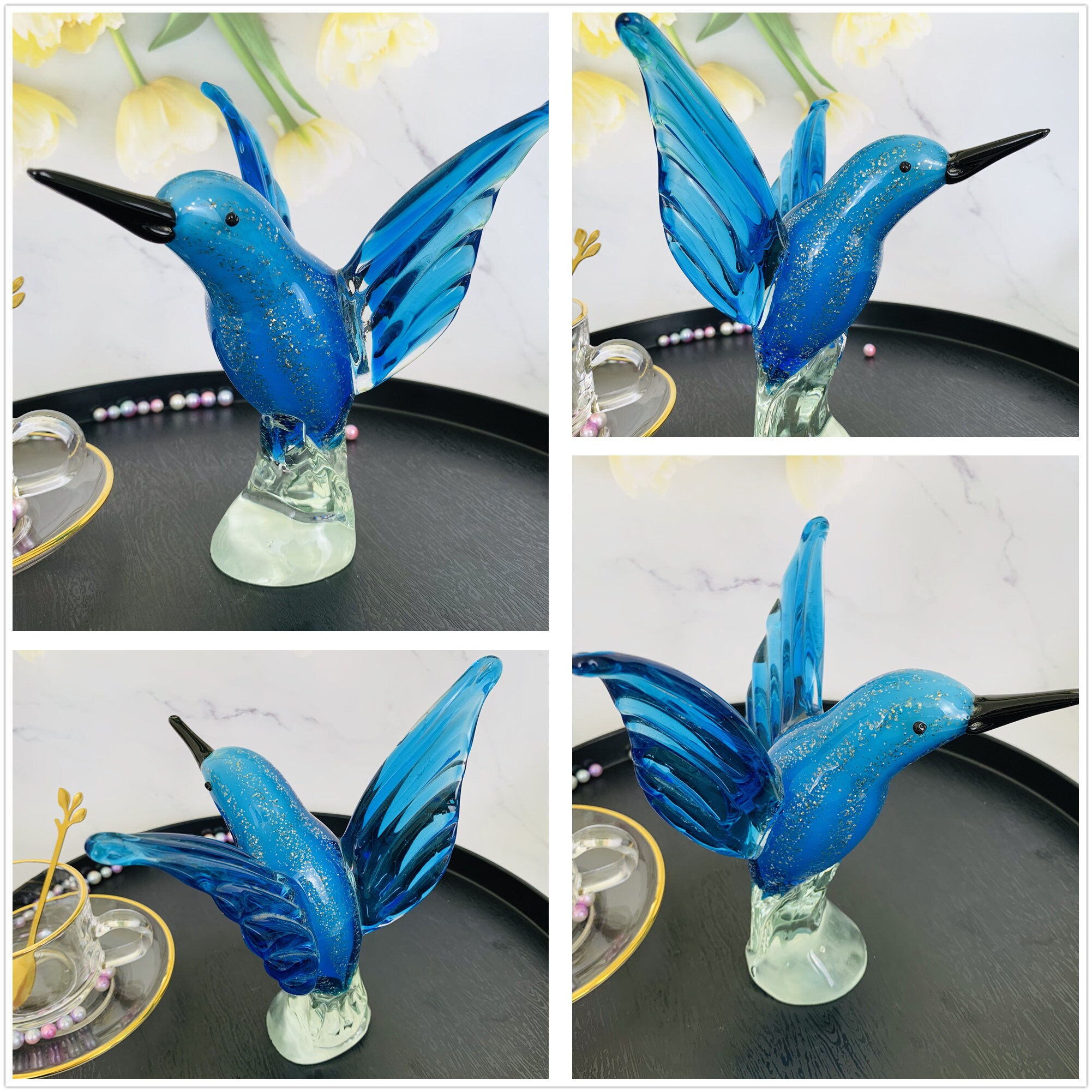 Art Glass Hummingbird Handmade Blown Glass Hummingbird Etsy