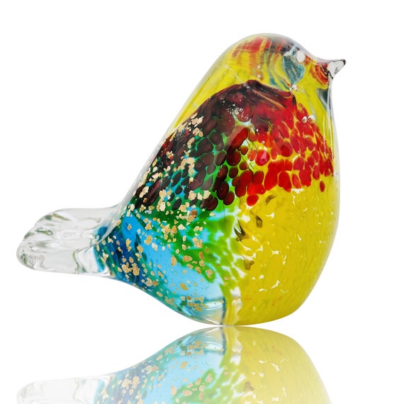 Handmade Glass Bird décor Blown Art Animal Figurines Home Etsy