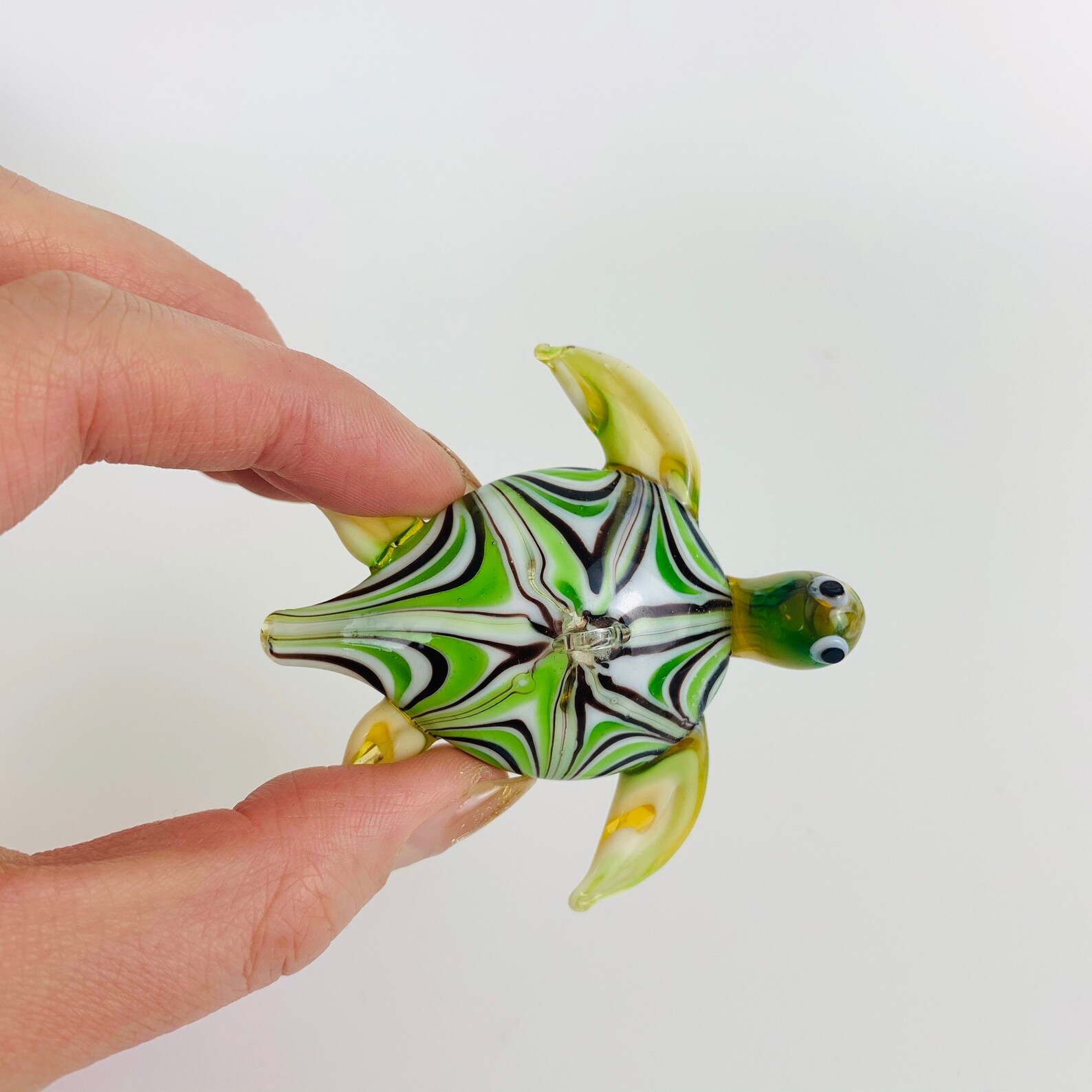 Handmade Glass Figurine Blown Tiny Turtle Glass Sculpture Etsy