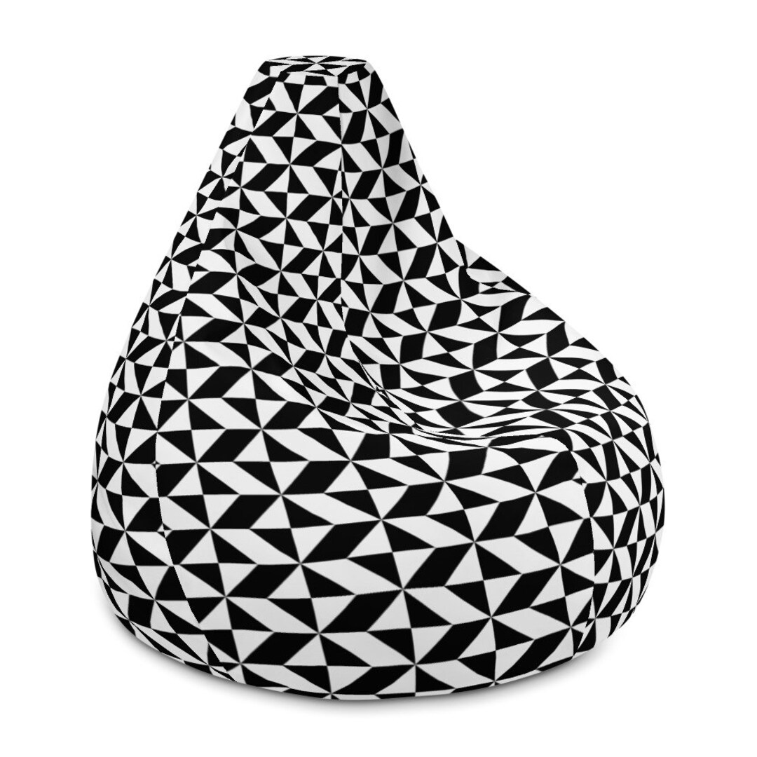Black and White Retro Bean Bag Chair Cover Giant Bean Bag Boho Bean Bag