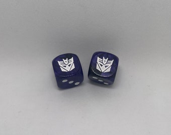 Transformer Decepticons inspired dice for games