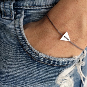 triangle silver cord bracelet