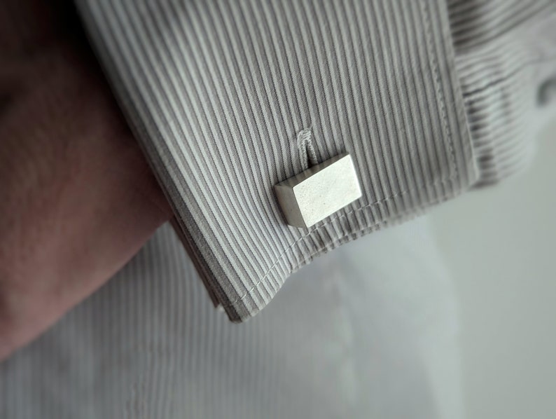 Minimalist geometric sterling silver cufflinks image 3