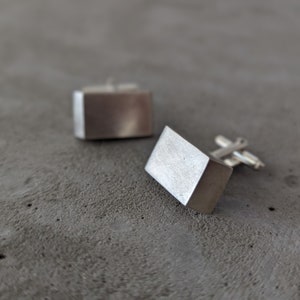 Minimalist geometric sterling silver cufflinks image 2