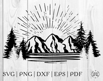 Mountain And River Etsy