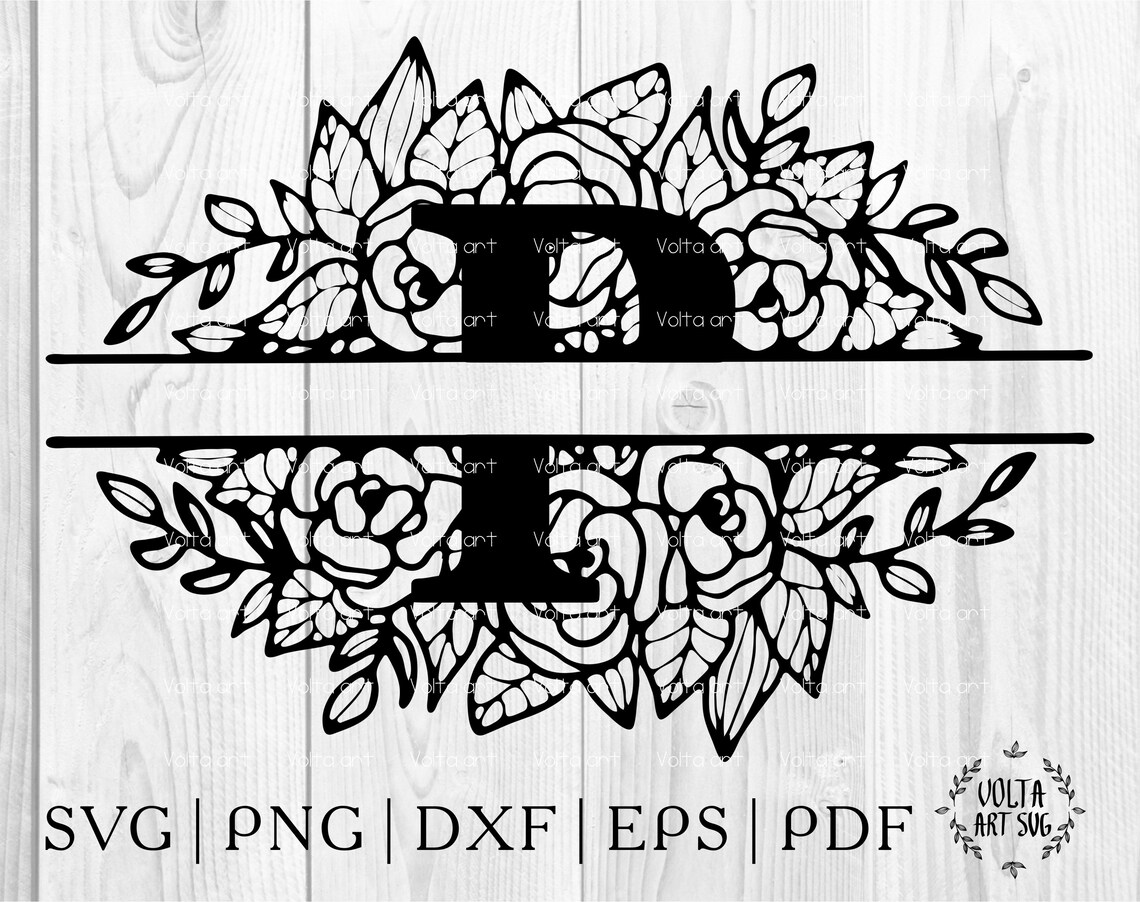 Download Floral Letter P svg Flower Letter P Split Monogram Letter | Etsy