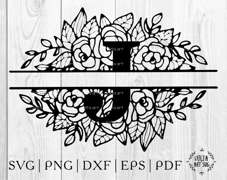 Download Split Monogram Letter Png Pdf Floral Letter J Svg Dxf Capital Letter Silhouette Botanical Alphabet Svg Flower Letter J Eps Stencils Craft Supplies Tools Vadel Com