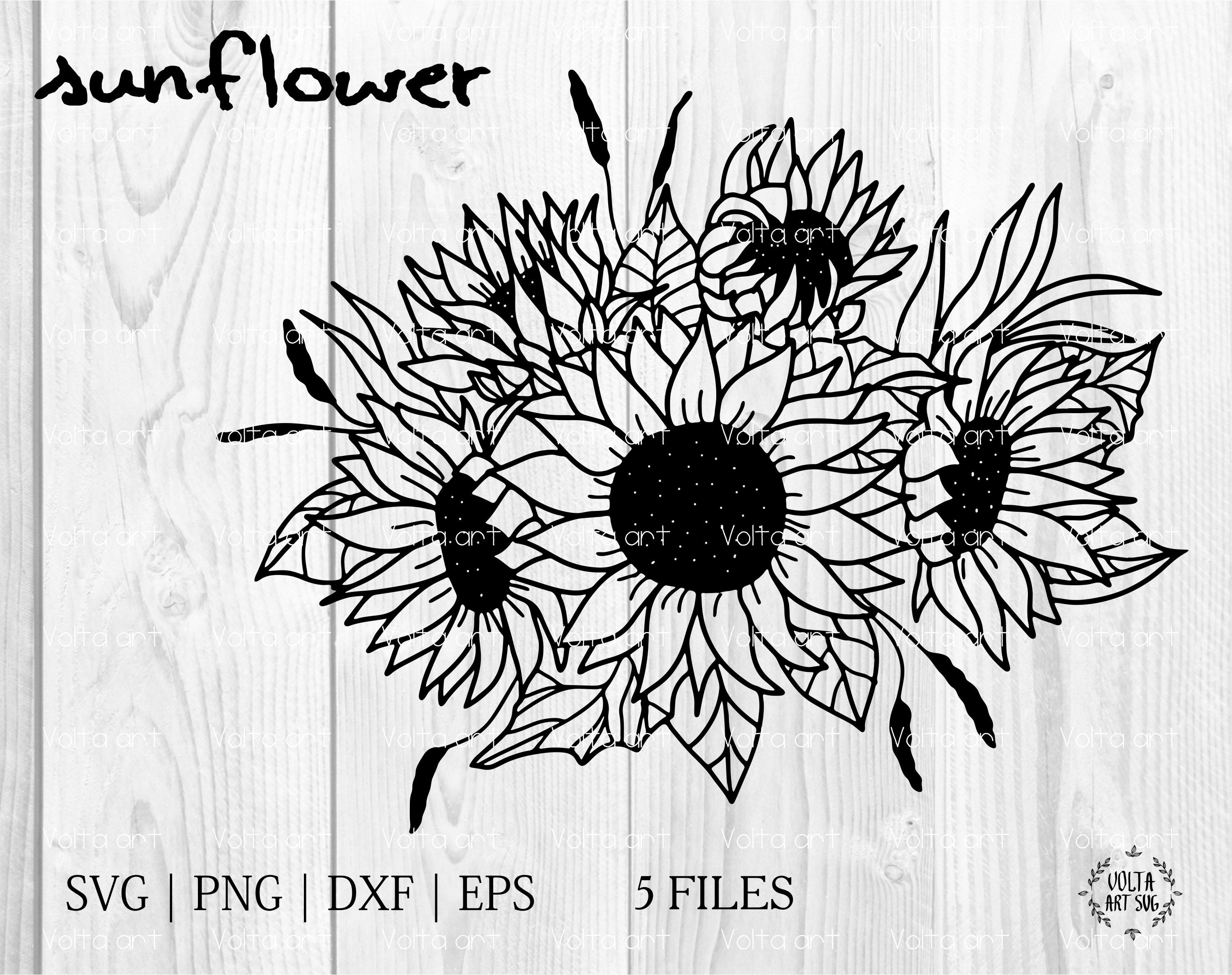 Sunflower Svg Vector Silhouettes Flower Svg Sunflower Svg Pdmrea ...