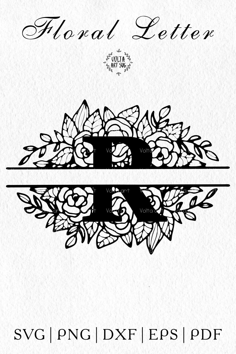 Download Floral Letter R svg Flower Letter R Split Monogram Letter | Etsy