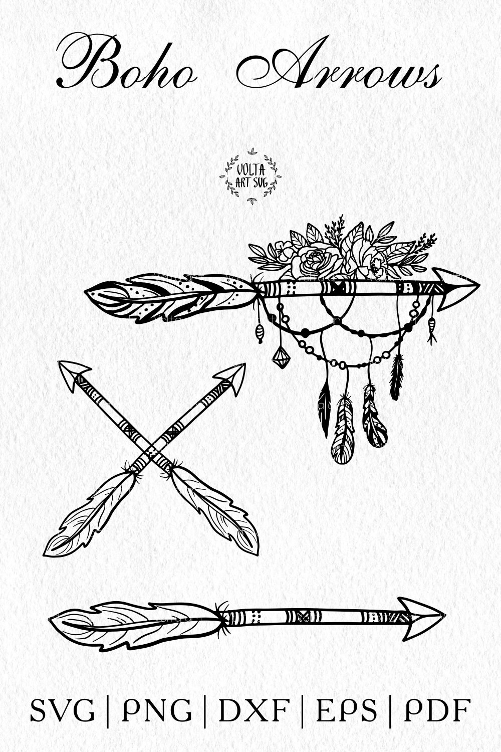 Boho Arrow svg Floral arrows svg Bohemian arrows svg Arrow | Etsy