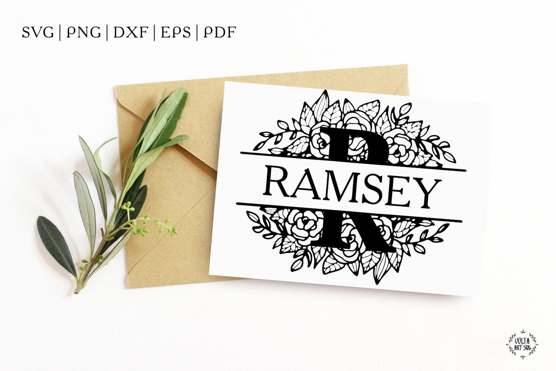 Download Floral Letter R svg Flower Letter R Split Monogram Letter | Etsy