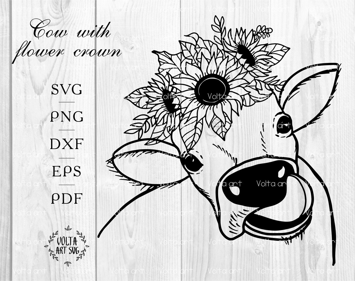 Free Free 282 Cow With Flower Crown Svg Free SVG PNG EPS DXF File