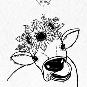 Free Free 159 Cow With Flower Crown Svg Free SVG PNG EPS DXF File