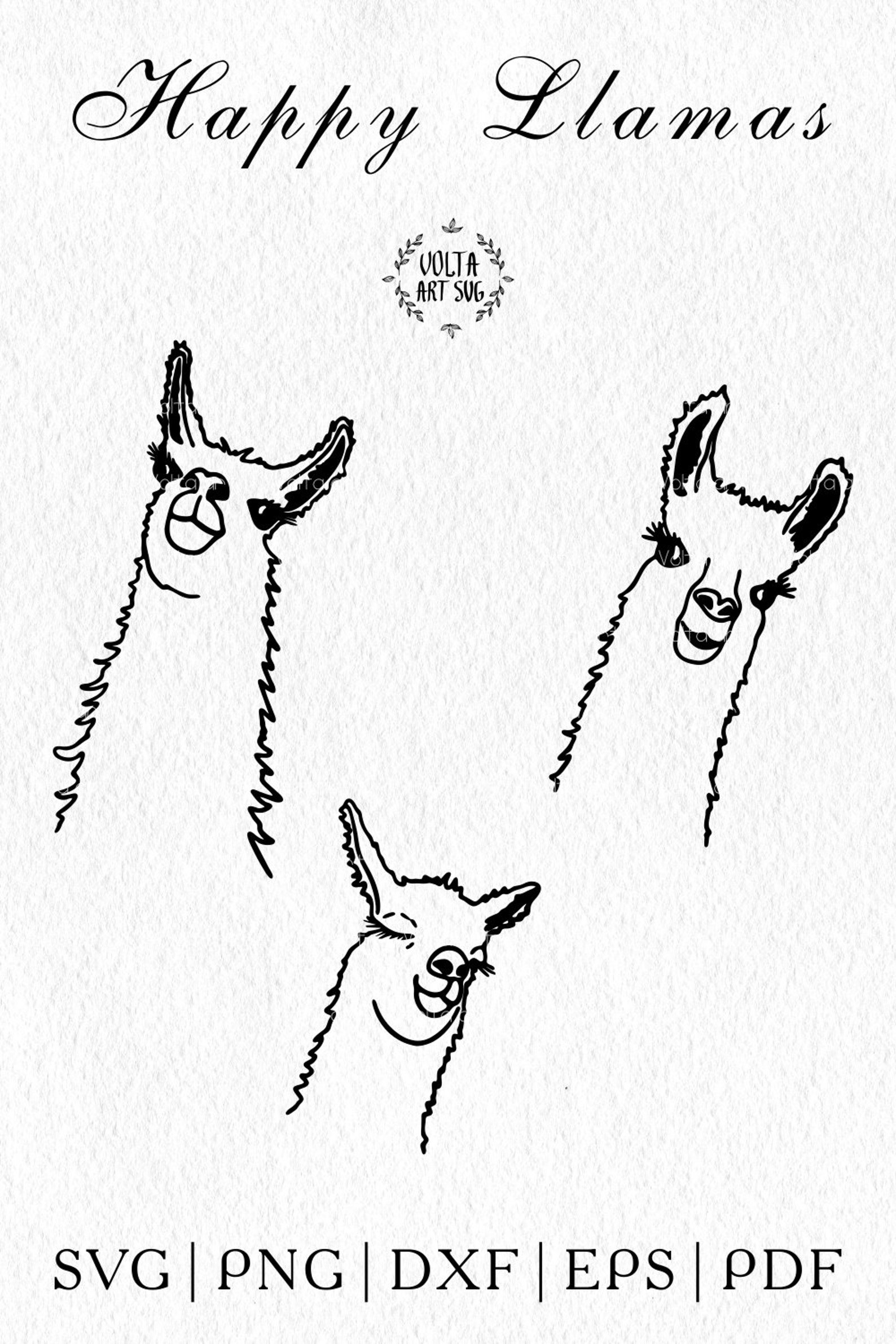 Download Llama svg Llama bundle svg Llama Silhouette Svg Llama face | Etsy