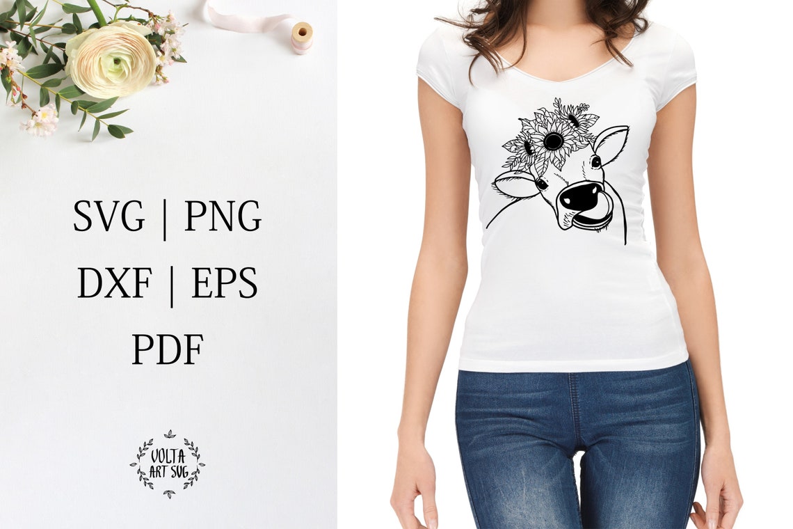 Free Free 159 Cow With Flower Crown Svg Free SVG PNG EPS DXF File