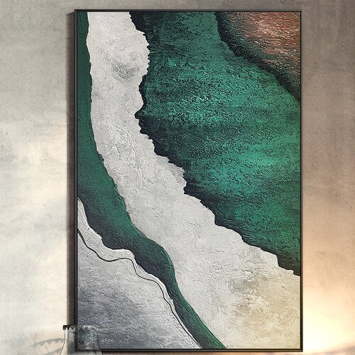 Modern Abstract Hunter Green Painting,Minimalist wall shops art,Heavy texture Acrylic Painting,Original Painting,Aesthetic Large framed wall art