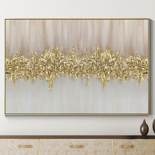 Beige Gold Painting Abstract Extra Large Textured Art Original - Etsy