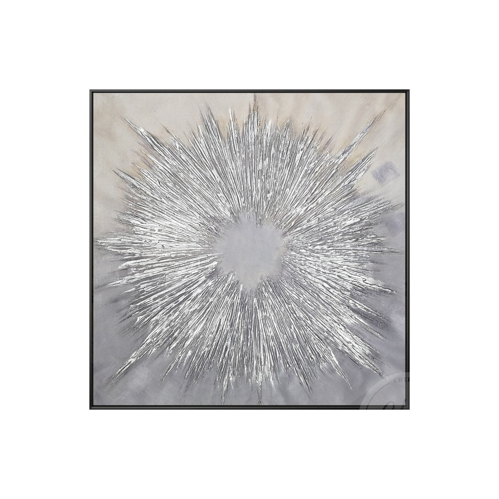 Silver Abstract Wall Art Hand Painted Original Painting Etsy
