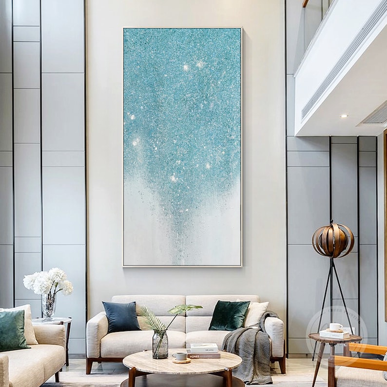 Glitter Abstract Painting 3 Style Pink Blue Gold Glitter Etsy