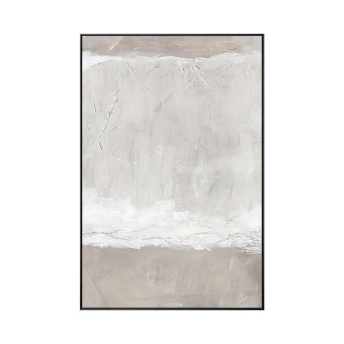 Modern abstract original painting Minimalist white beige wall art acrylic texture framed shops large canvas oil painting living room home decor