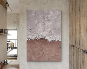 Dipinto astratto strutturato: grande tela Wabi Sabi