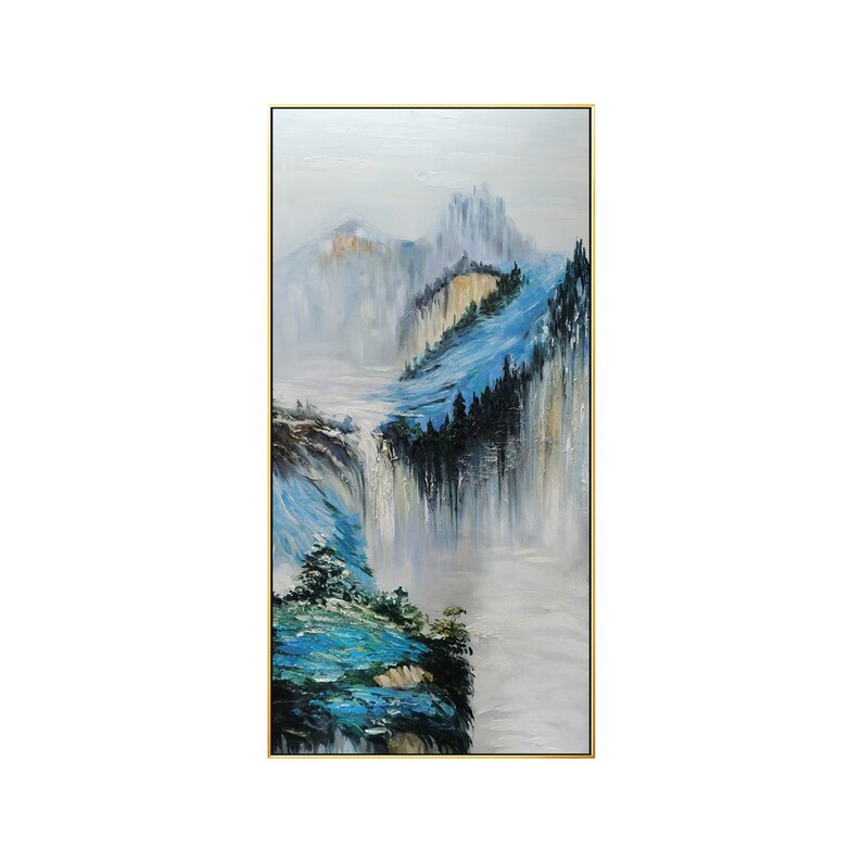 Original Abstract Mountain Wall Art Hand Painted Acrylic Heavy Etsy