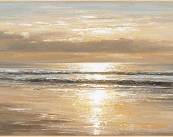 Golden Hour Ocean Painting Custom size