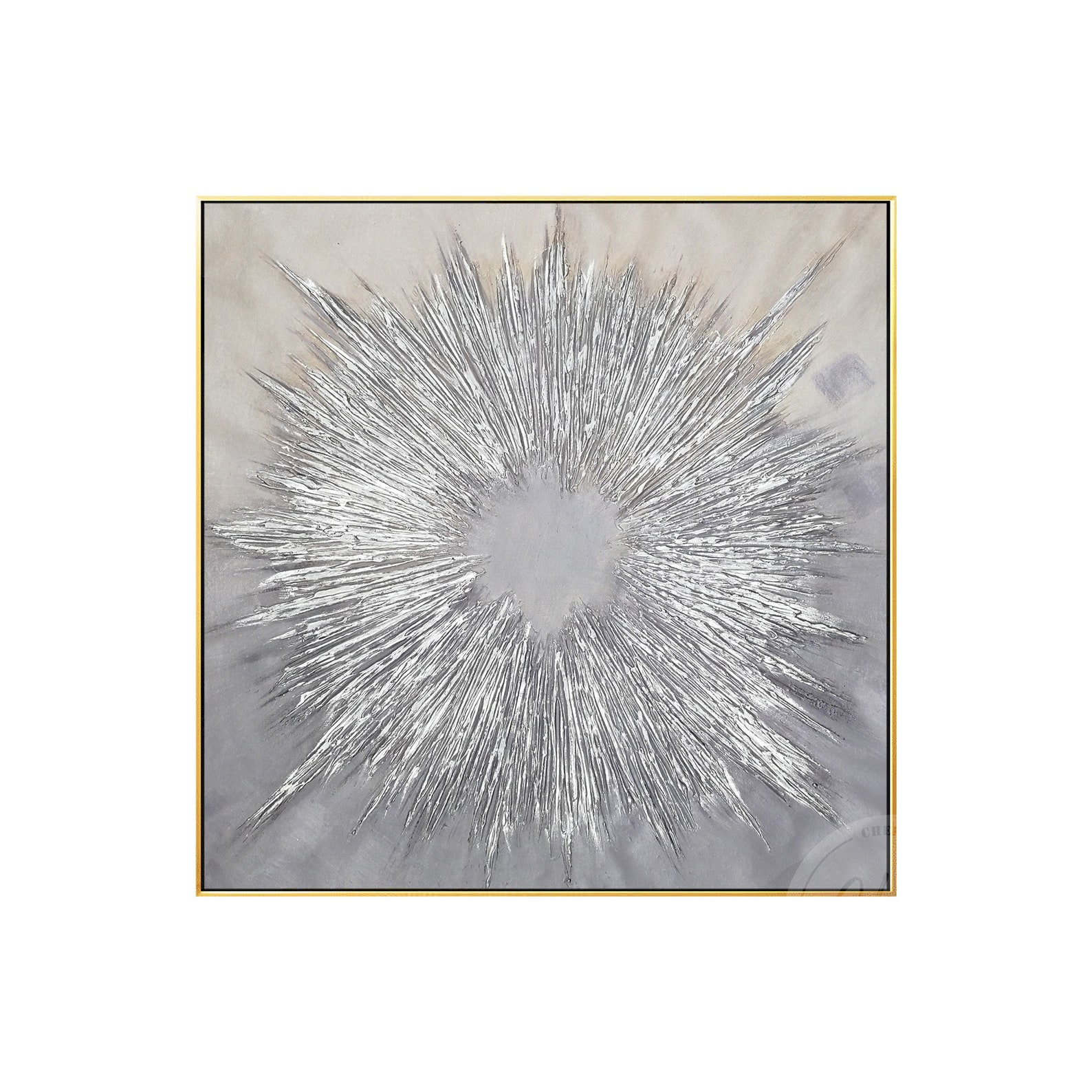 Silver Abstract Wall Art Hand Painted Original Painting Etsy