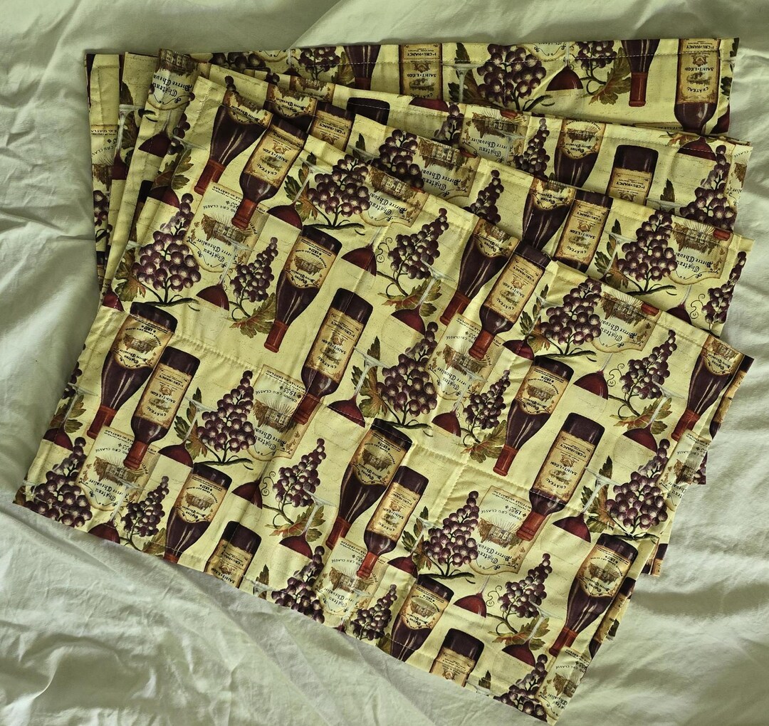 Wine Pattern Table Placemats - Etsy